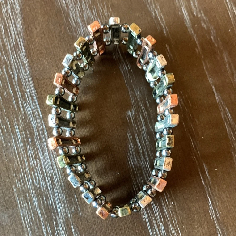 NWT inspirational stretchy bracelet mixed metal look encouragement positivity - Picture 3 of 8
